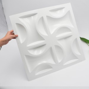 Modern 1mm Tjock Vit PVC Plast 3D Väggpanel för Inredning