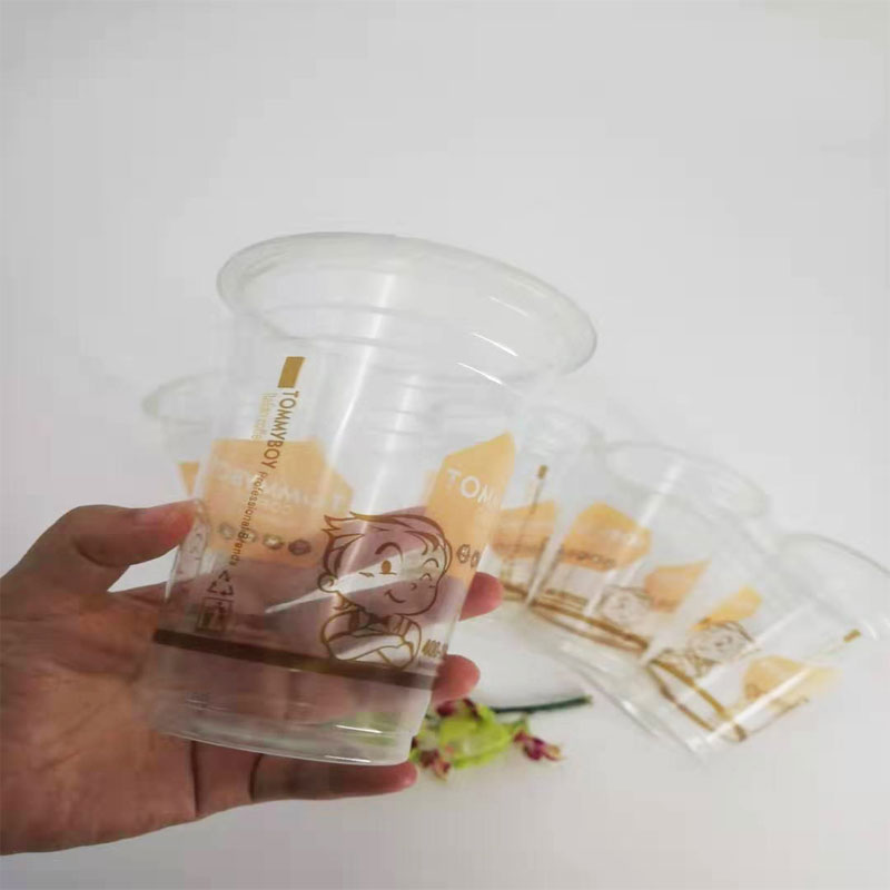 Matkvalitet 16oz Custom Plast Clear PET Blisterkopp för juice